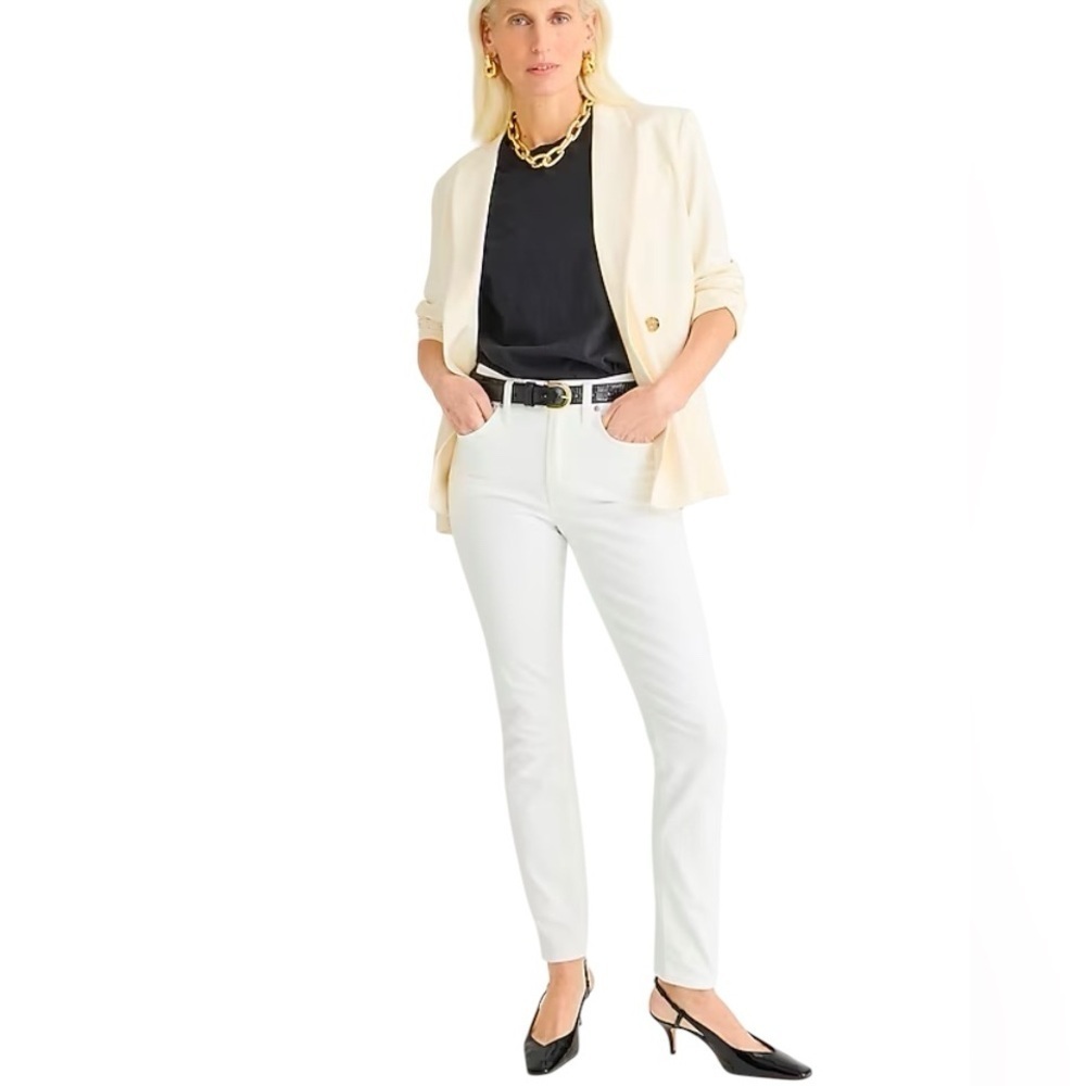 J Crew jeans 9” high-rise toothpick white stretch cotton jeans size 29